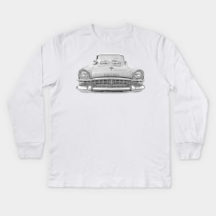 Packard Patrician 1950s American classic car monochrome Kids Long Sleeve T-Shirt